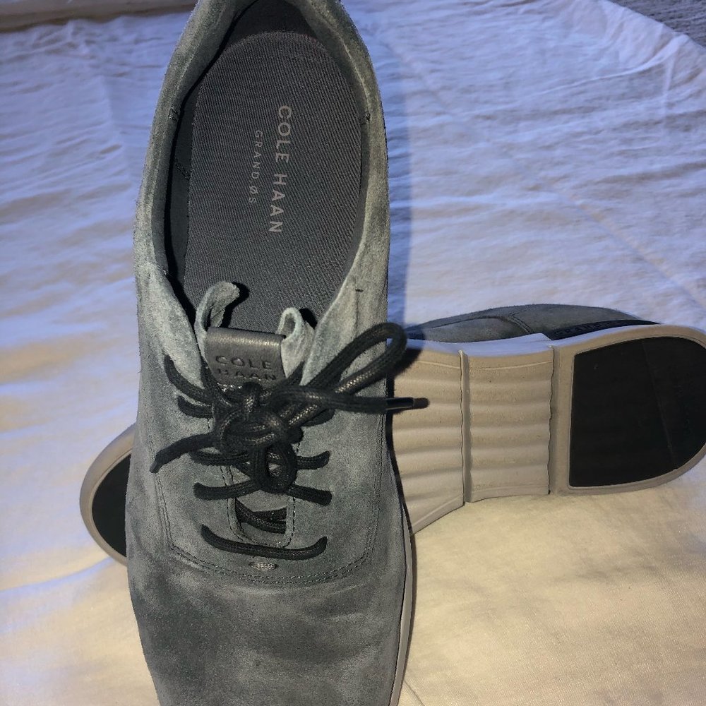 Cole Haan Grey Grand OS Suede Lace-Ups